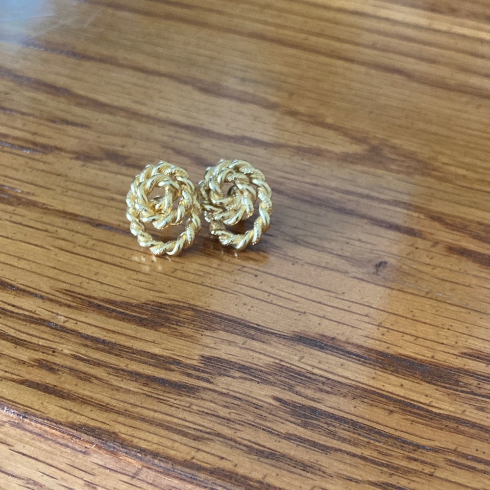 Gold-Tone Rope Knot Earrings